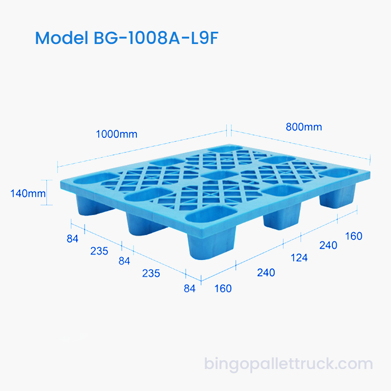 پالت پلاستیکی HDPE 1000×800 میلی متری 4 جهته