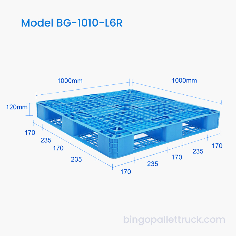 قیمت کارخانه پالت پلاستیکی شش رانر 1000x1000mm برای انبار
