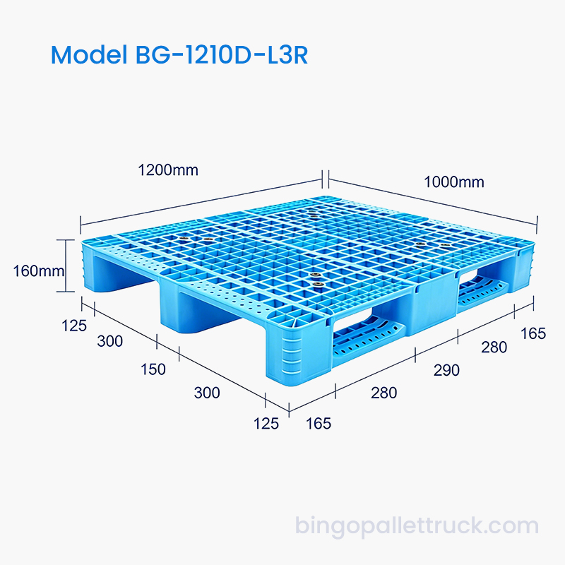 پالت پلاستیکی تقویت شده از جنس فولاد 1200x1000 میلی متری 3