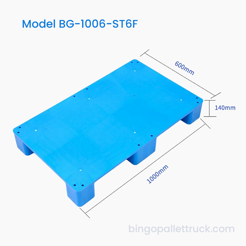 پالت پلاستیکی رویه جامد 1000x600mm به سبک شش فوت برای لجستیک